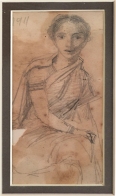 3C) M. V. Dhurandhar, Untitled, 5.25 x 3 Inches, Pencil Drawing on Paper